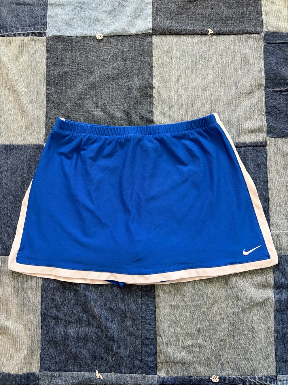 Y2K Nike royal blue white mini skirt athletic sporty workout size S
